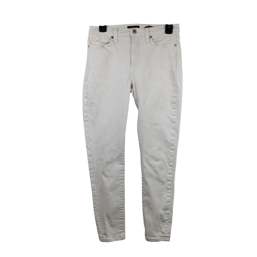 Banana Republic Mid Rise Skinny Jeans Cream White Women's Size 28